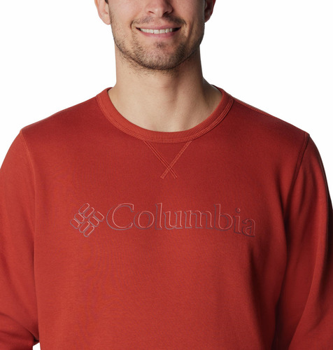 Poleron Columbia Hombre M Columbia Logo Naranja