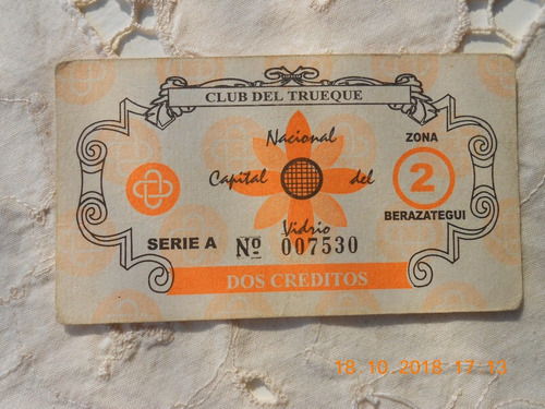  Bono Club Del Trueque Valor Dos Creditos Berazategui - 7530