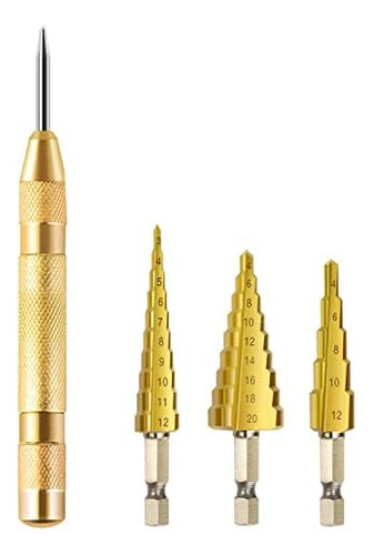 Step Drill Bit Set For Metal, 1/4inch High Speed Steel ...