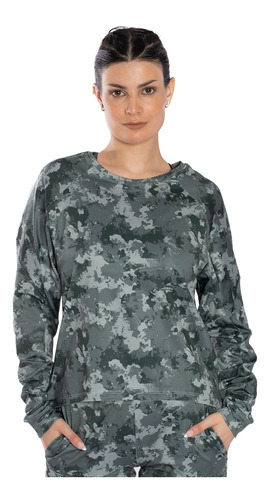 Buzo Admit One Likia Mujer Moda Camuflado Verde