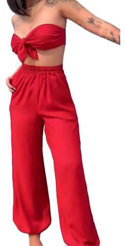 Pantalón Y Crop Top  Cerez 