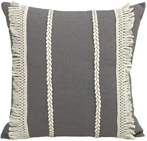 Almohadon Grande Relleno Vellon Bordado Nordico 45x45 Boho