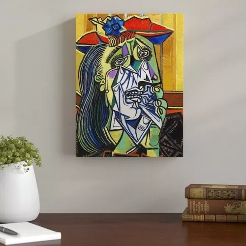  Cuadro Deco Picasso Mujer Llorando 16 K -  95 X 65 Cm 