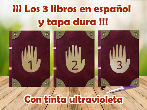 Libros Gravity Falls 1-2-3 Tinta Invisible Uv Tapa Dura