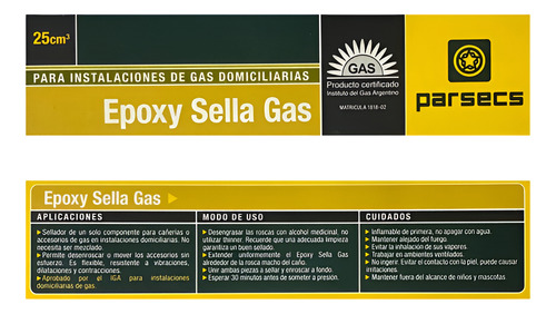 Sellador Epoxy Chico Para Caños De Gas X 25cc Parsecs