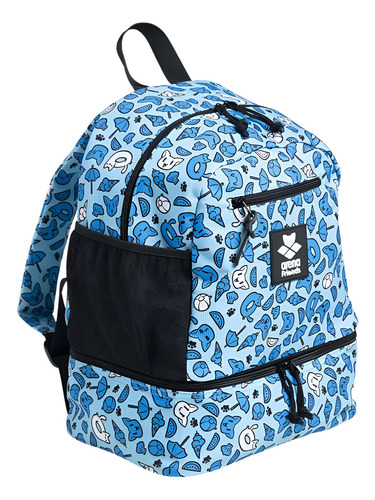 Mochila Natación Arena Friends Azul Pileta Niños Infantil Jr Color Turquesa/azul Diseño De La Tela Estampada