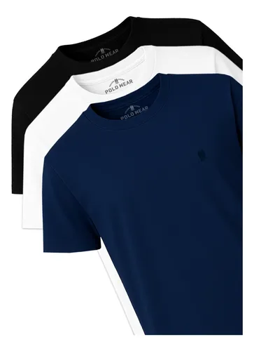 Kit 3 Camisetas Masculinas Premium Polo Wear Sortido