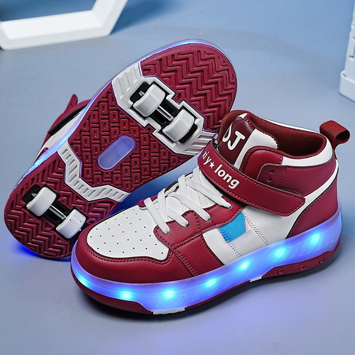 Patines Altos Mujer Led/4 Ruedas Ruedas Desmontables/tenis