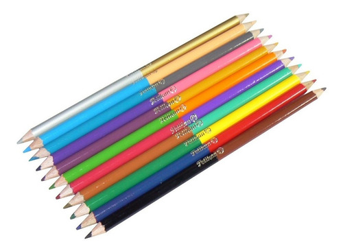 Imagen 2 de 2 de Lápices De Color Pelikan Bicolor: 12 Lapices 24 Colores