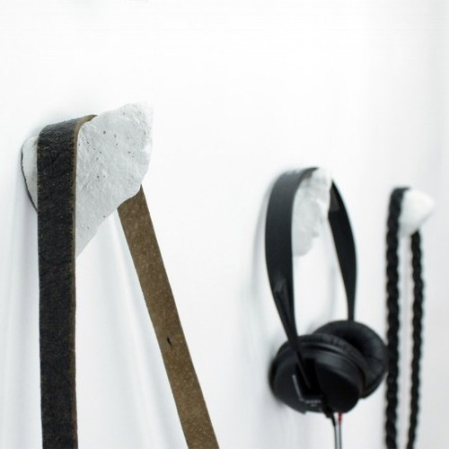 Perchero De Pared 5 Ganchos Cemento Concreto Minimalista Vs