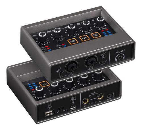 Usb2.0 Interface De Áudio Q-16 Placa De Som Versão 2025