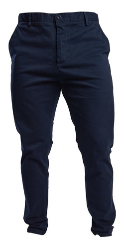 Pantalon Casual  De Gabardina Stretch Color Azul Marino