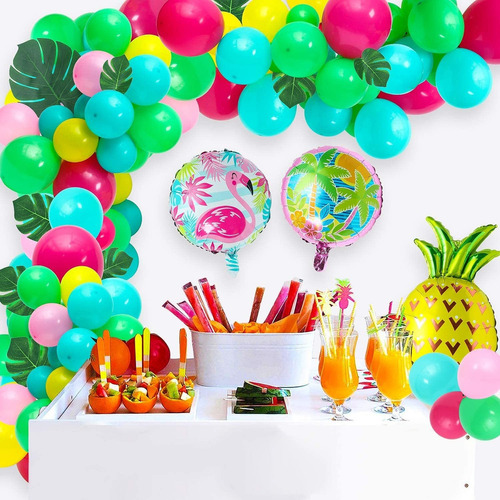 Globo Hawaiano 106pcs 16 Pies Tropical Garland Kit Partido D