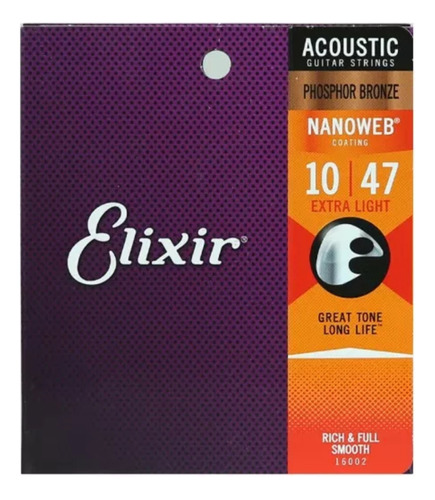 Elixir Cuerdas Para Guitarra Acústica De Bronce 10-47 