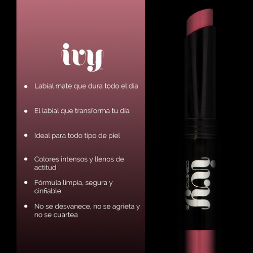 Labial Longwear Matte Lipstick Ivy Super Model