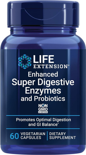 Life Extension Enzimas Digestivas Probióticos 60 Caps Sfn Sabor Natural