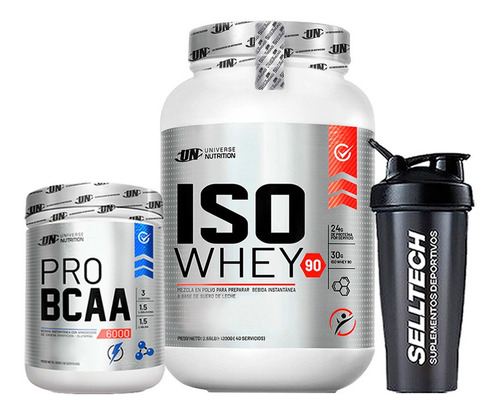 Un Iso Whey 90 1.2kg Vainilla+pro Bcaa 500gr Fruit Punch