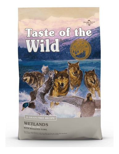 Alimento Taste of the Wild Wetlands Canine para perro adulto todos los tamaños sabor pato asado en bolsa de 12.2kg