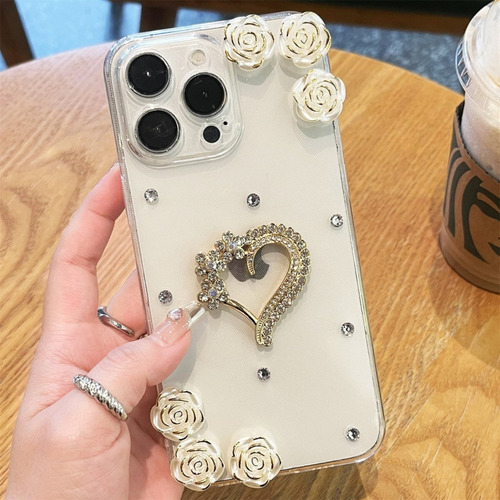 Funda De Teléfono Para Xiaomi Poco X F M C 7 6 5 4 3 Con Diamantes De Imitación, Metal Brillante, Diamante, Amor, Chapada En Oro, Rosa Y Cristal