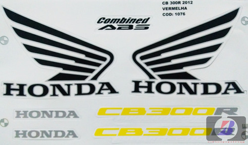 Kit Adesivo Faixas Cb 300r 2012 Vermelha