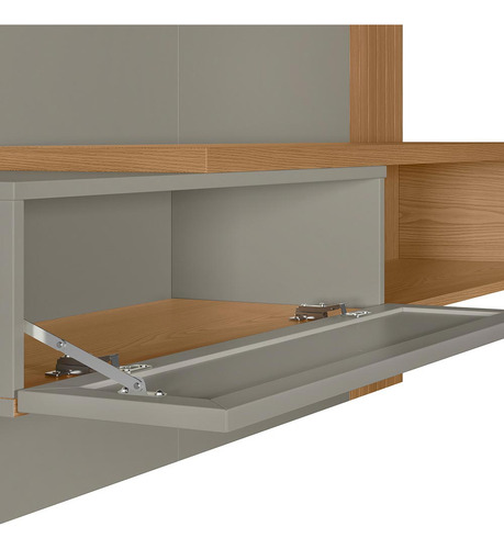 Painel Home Suspenso Frisco Detalhe Ripado Amêndoa/titânio