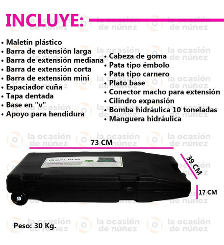Imagen 3 de 7 de Expansor Hidraulico 10 Toneladas Salkor Chapista Sacabollo