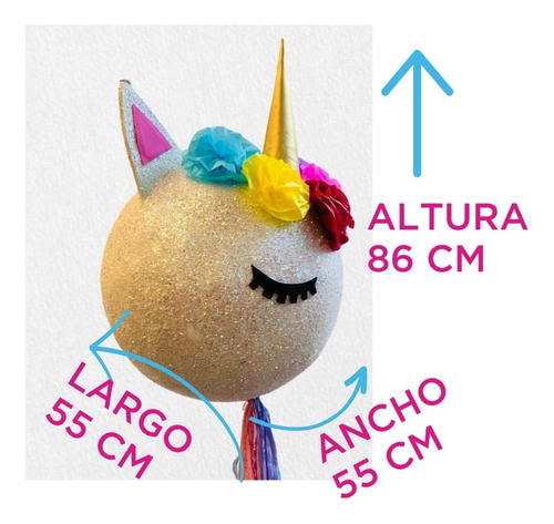 Imagen 3 de 3 de Piñata De Esfera De Unicornio