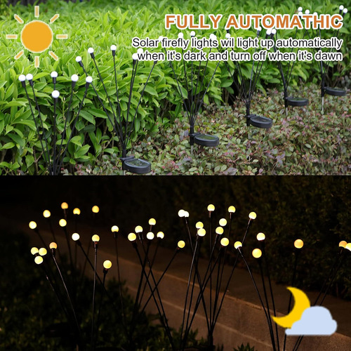 Firefly Luces Solares Para Jardín Al Aire Libre 80 Luces L