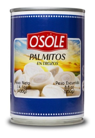 Imagen 1 de 1 de Palmitos En Trozos 400 Gr (lata) - Tcpa-0017 - 12 Unid