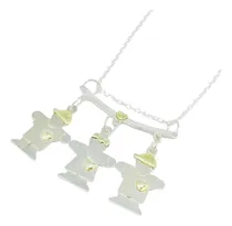 Comprar Conjunto Cadena Con Percha Y 3 Hijos De Plata Oro Kit 025-2