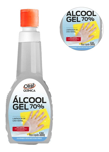 Kit 15 Álcool Em Gel 70% Higienizador De Mãos 500g  