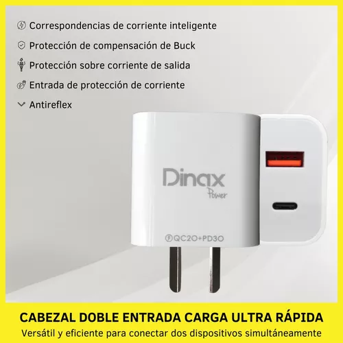 Cargador de corriente para dispositivos móviles incluye cable tipo