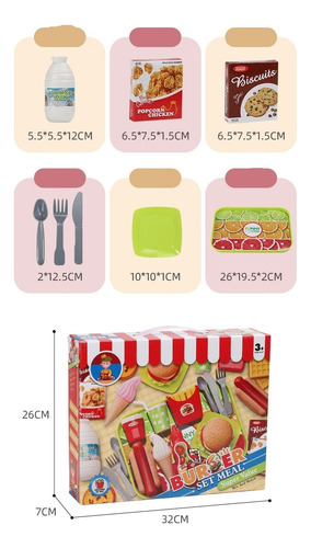 Juguetes Comida Set Hamburguesa Accesorios Cocina Alimentos
