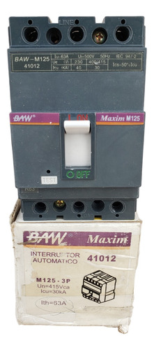 Interruptor Compacto M125 Tripolar 63a. Maxim 41012 Baw