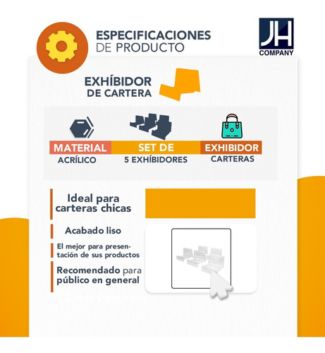 Paquete 5 Pz Exhibidor Chico De Carteras Acrilico 1 Espacio