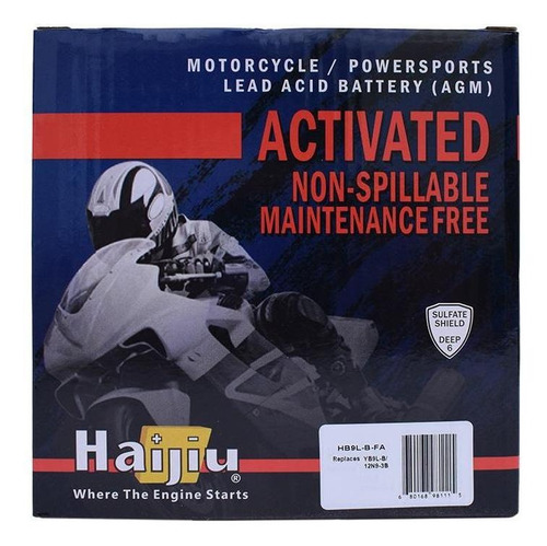 Imagen 3 de 8 de Batería Moto Haijiu Hb9l-b-fa Agm- Gel Libre Mantenimiento