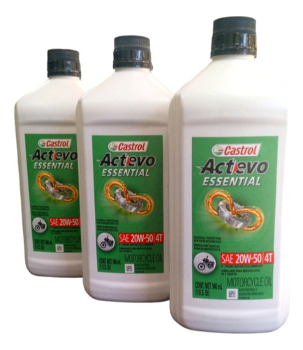 Aceite 4t 20w50 Mineral Castrol 946ml Actevo Essential 
