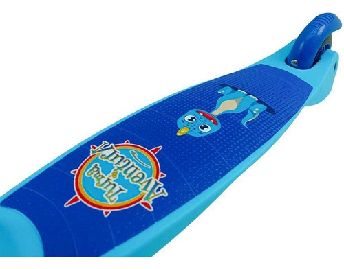 Patinete Dino Com Pelúcia Unitoys 3 Rodas Ref.1798 - Azul