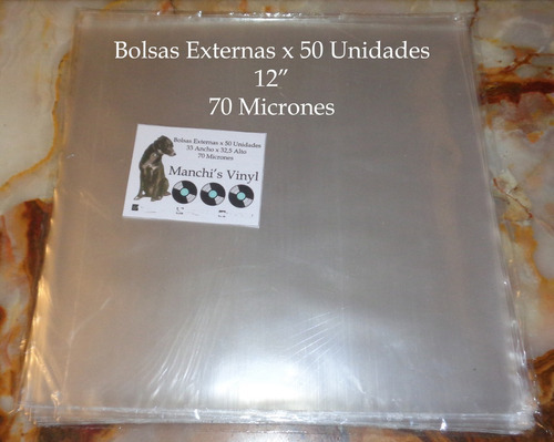 Bolsas Fundas Externas Para Discos De Vinilo X 50 Unidades