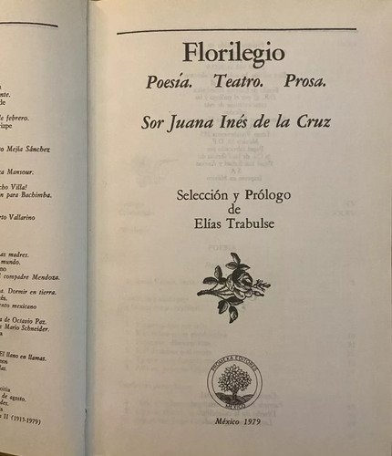 Florilegio, Sor Juana Inés De La Cruz (Reacondicionado)