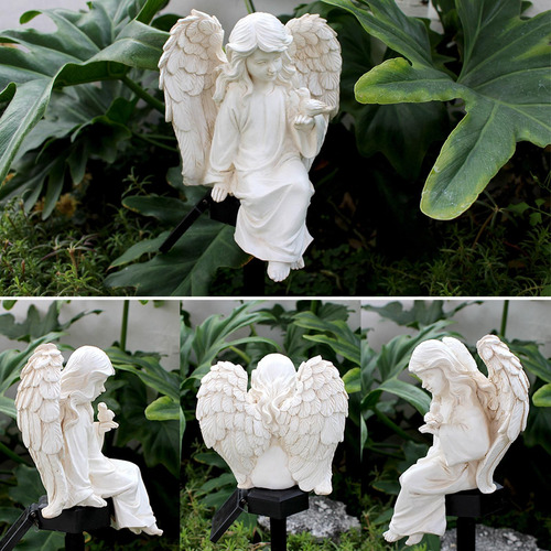 Estatua De Jardín Solar, Figura De Ángel, Escultura