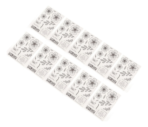 Sellos Transparentes Con Diseño De Hojas De Flores, 10 Unida