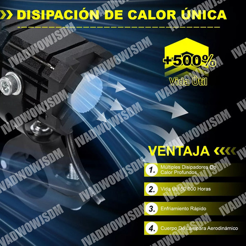 N 2 Faros Luces Led Auxiliares 4 Modos Lupa Moto+interruptor