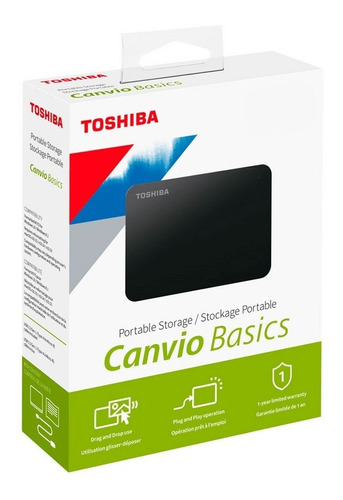 Disco Externo 1tb Toshiba Canvio Basics Hdtb410xk3aa Negro