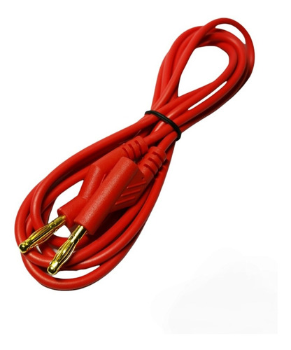 Cable Plug A Plug Tipo Banana, Color Rojo 1.80cm