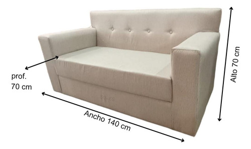 Sillón 2 Cps P/ Departamento Eco Cuero O Chenille Rustic Elección Liso