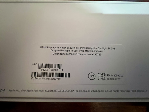 Apple Watch Se 2da. Generación Gps 40mm/starlight Beige Tela Beige Blanco Perla (Usado)