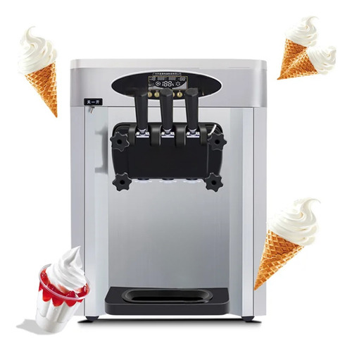 Maquina De Helados 3 Sabores / 2200w Acero Inoxidable Rocci