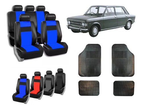 Fundas Cubre Asiento Cuerina Para Fiat 128 + C/ Alfombra 4 P