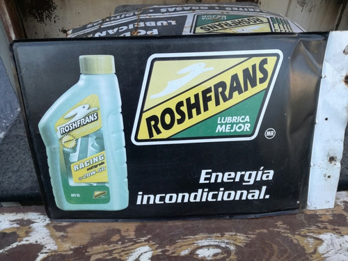 Anunció Aceite Roshfrans Letrero Lámina No Pepsi Coca Garage (Usado)